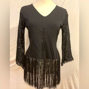 Stunning fringe & crochet Boho Goth Witch ? 🤷🏻‍♀️ top